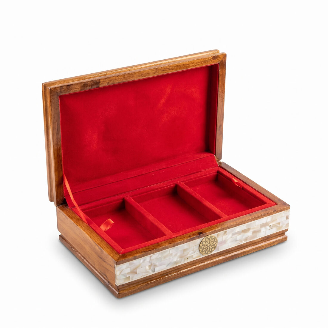 Walnut & Pearl Jewellery Case