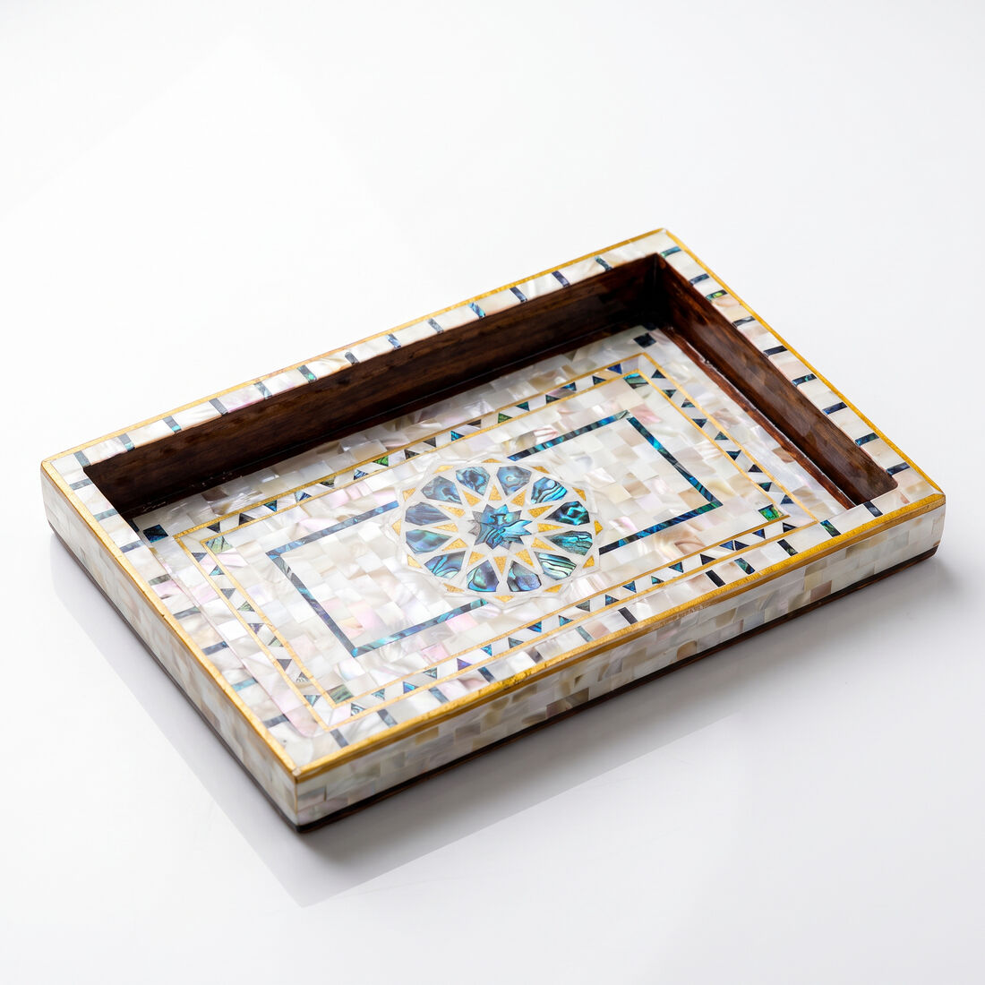 Blue Rosette Serving Tray