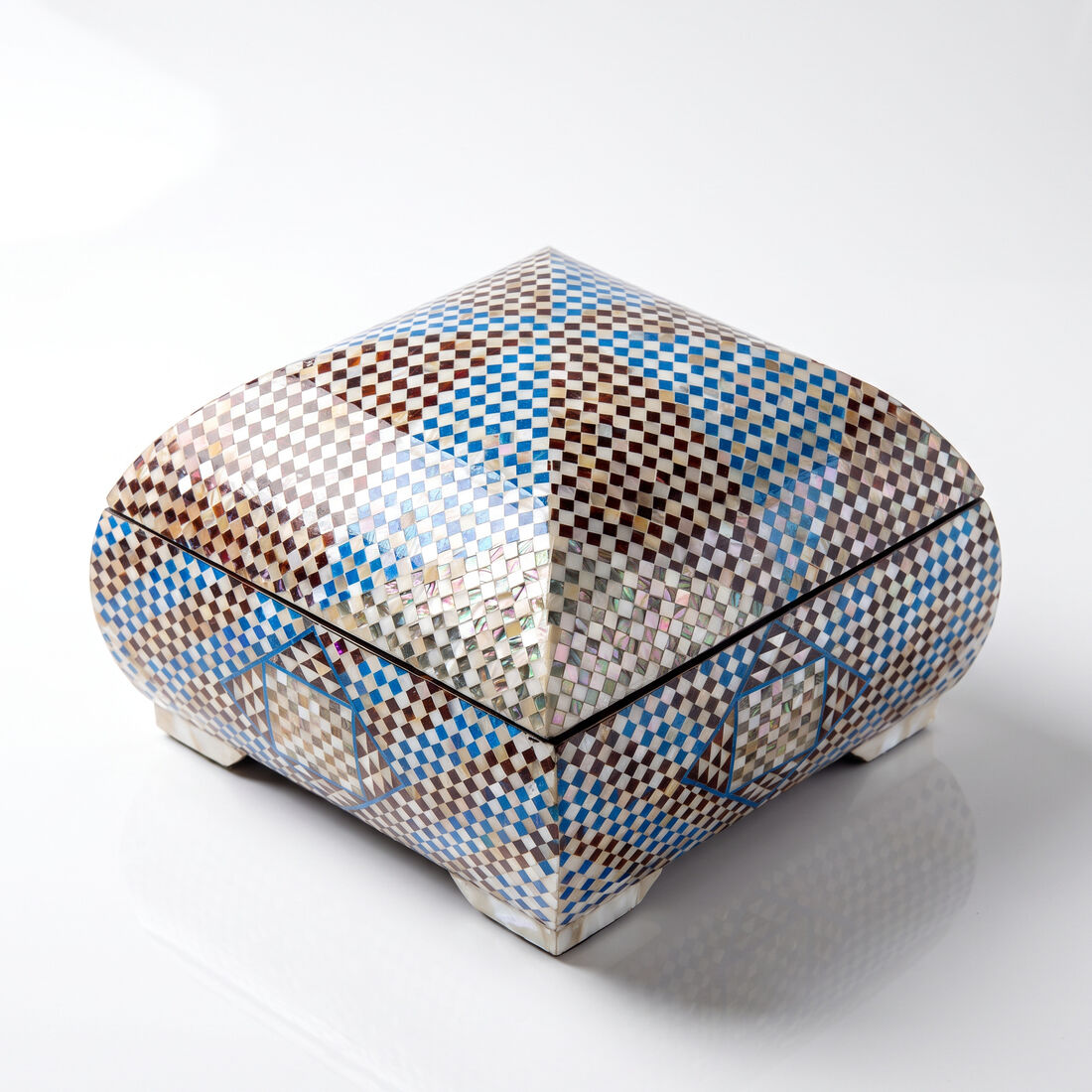 Pillow Box — Blue & Brown