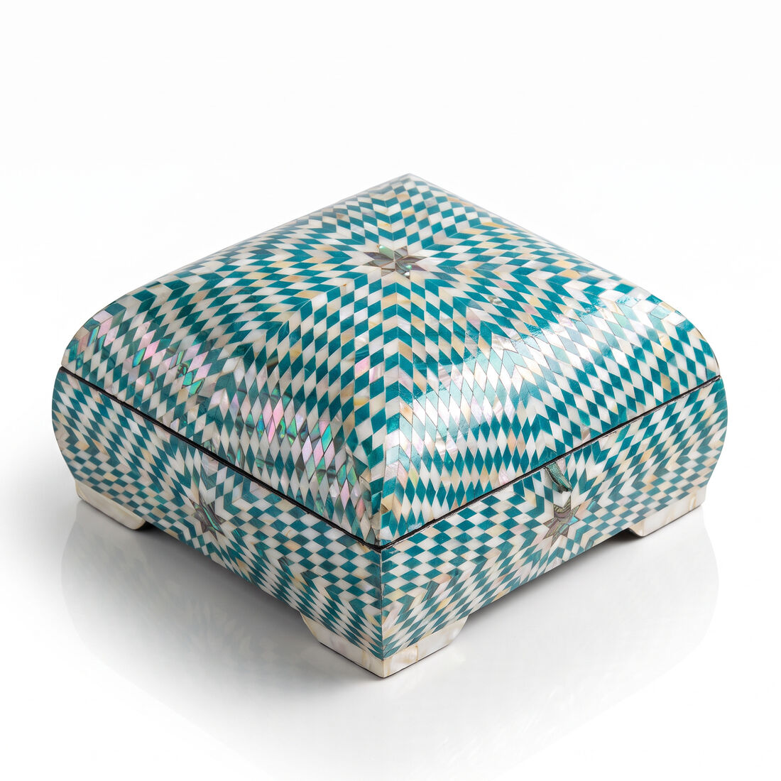 Pillow Box — Teal Chevron